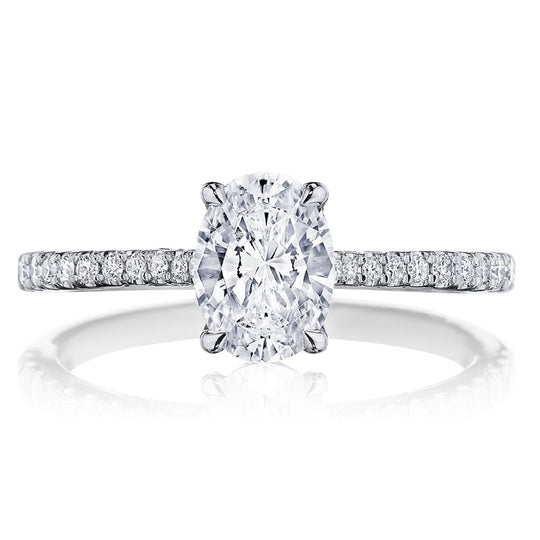 Simply Tacori 18K White Gold Diamond Engagement Ring 2671 OV 8x6 W