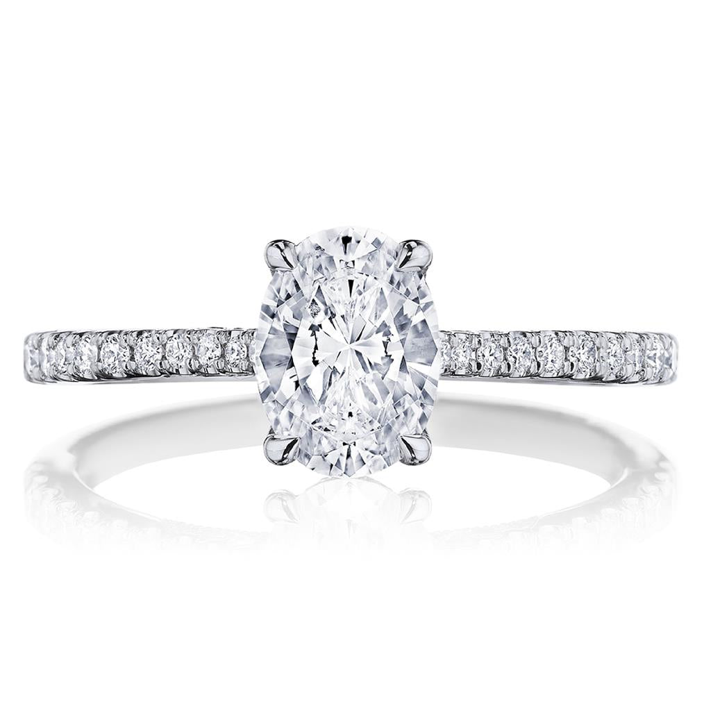 Simply Tacori 18K White Gold Diamond Engagement Ring 2671 OV 8x6 W