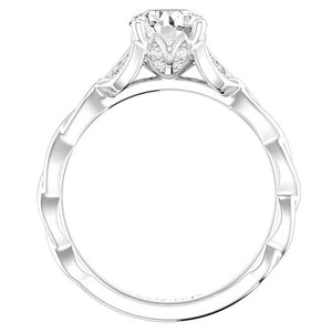 14K White Twisted Floral Diamond Engagement Ring R14044W