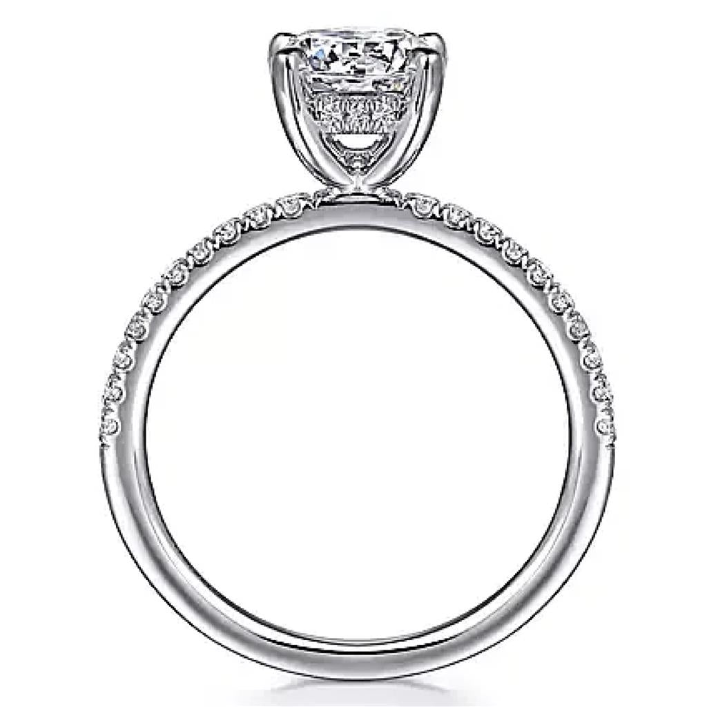 Gabriel & Co 14K White Gold Classic Hidden Halo Diamond Engagement Ring ER16058R4W44JJ