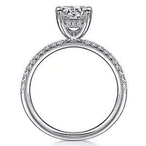 Gabriel & Co 14K White Gold Classic Hidden Halo Diamond Engagement Ring ER16058R4W44JJ