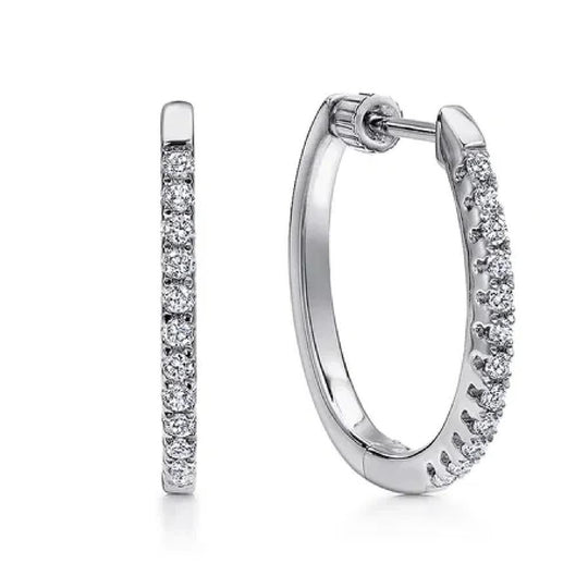 Gabriel & Co 14K White Gold Classic Diamond Hoop Earrings EG10234W45JJ